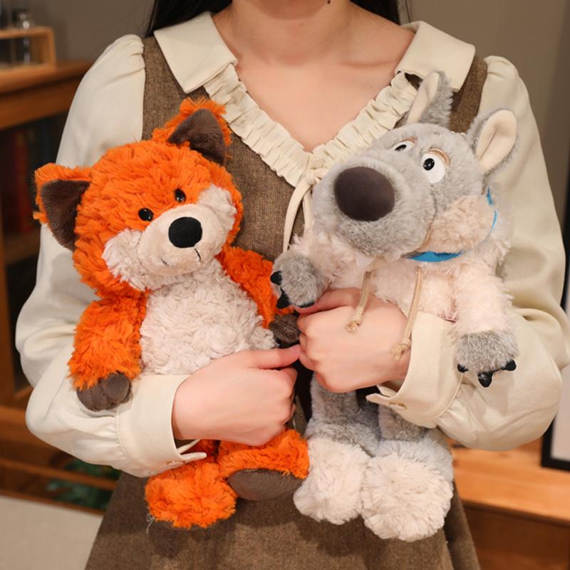 Kawaii Soft Fluffy Fox Wolf Plush Toy Cute Cuddly Stuffed Animal Doll Wolf Cosplay Sheep Plushie Lovely Birthday Gifts