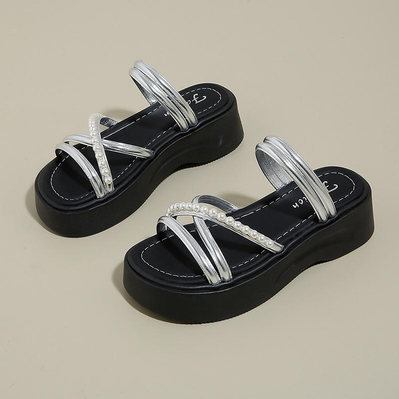 Thick-bottomed Roman Air-cooled Slippers for Women To Wear In the Summer of 2025 New Thick-bottomed Pregnant Women's Beach Cool Slippers