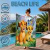 Lion king Artwork Printed Microfiber Beach Towel, Soft And Absorbent, Quick-Dry, Ideal for Summer Travel, Beach Essential, Swimming Pool