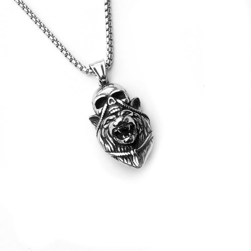 Hip-Hop Zodiac Year of the Snake Pendant: Cobra King Necklace for Men & Women - Stainless Steel Animal Jewelry