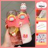 780ML Water Bottle Portable Cartoon Outdoor Sport Water Cup Leakproof with Straw Drinkware for Camping Hiking Running