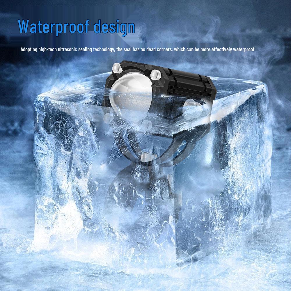 Devil Eye LED Motorcycle Headlight - High/Low Beam, White/Yellow Strobe