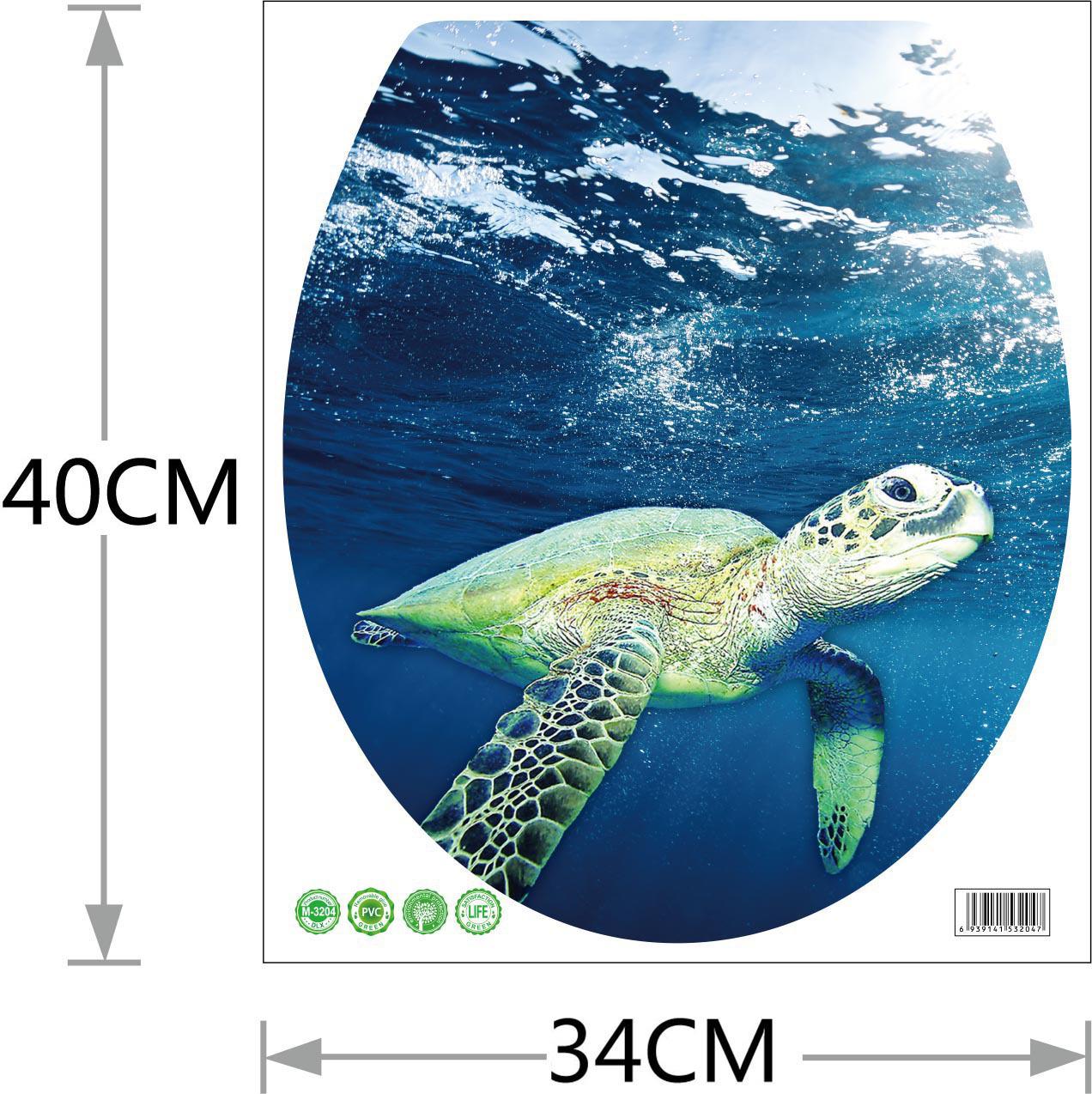 Мультяшные наклейки с подводными животными: Съемный и самоклеящийся декор для туалетов, холодильников и мебели