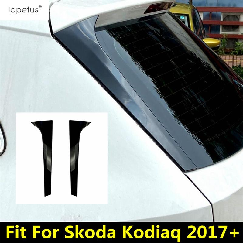 Black Rear Window Deflector Spoiler Side Splitter Wing Trim Cover Sticker Body Kit Car Accessories For Skoda Kodiaq 2017 -