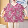 Plus Size 3XL-8XL Summer Casual Blouses for Women Tops Loose Vintage Clothes Oversize Short Sleeve Shirt