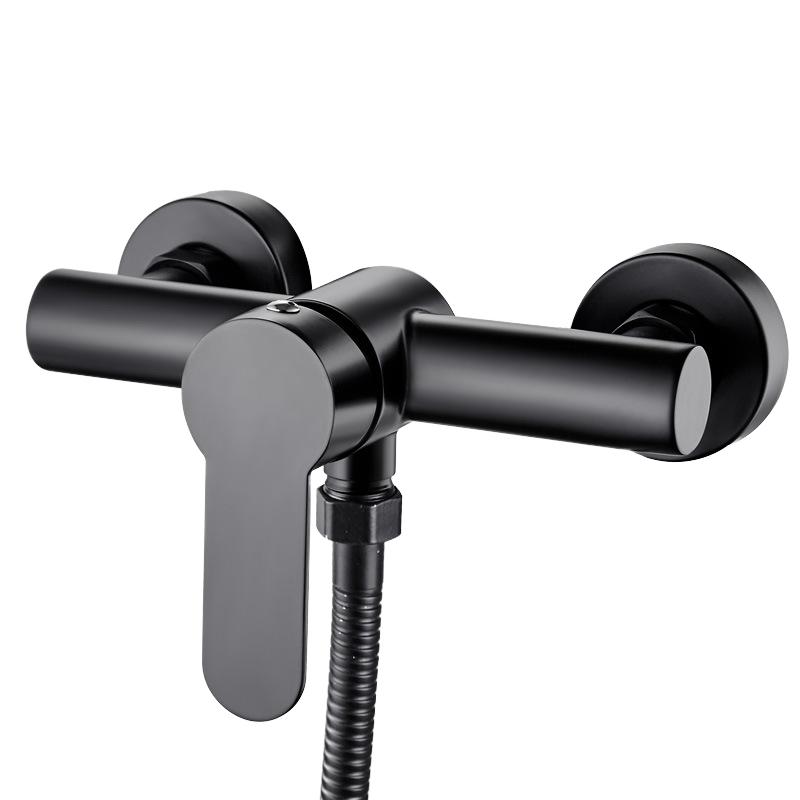 Stainless Steel 304 Contemporary Matte Black Dual Outlet Water Hotel-Grade Wall Mounted Shower Bathtub Mixer Faucet Tap