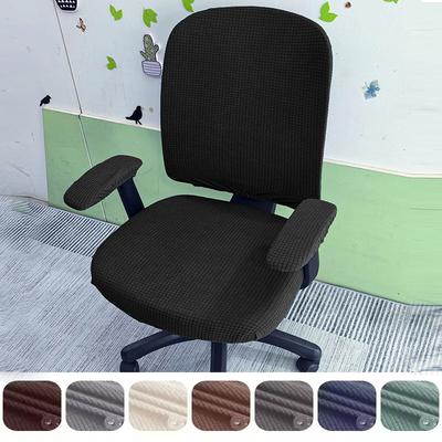 2Pcs/Set Office Resist Water Chair Cover Solid Computer Chair Cover Stretch Armchair Seat Case