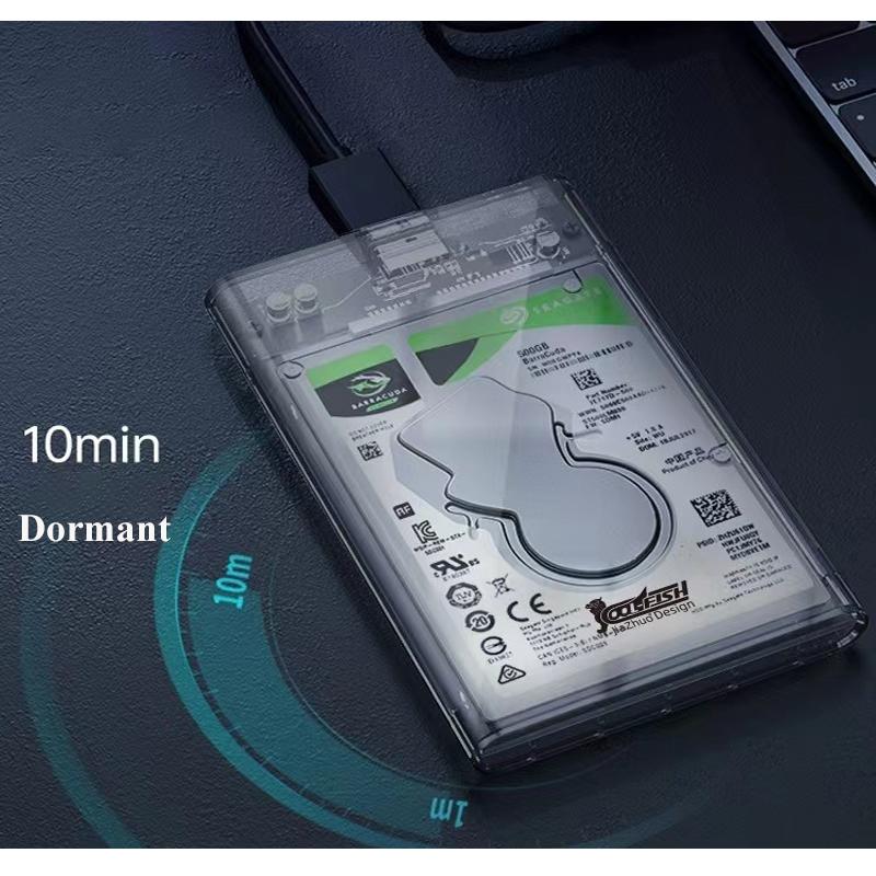 Xiaomi 2,5-Zoll SATA HDD/SSD-Gehäuse mit transparentem Design, Universelles USB 2.0 Externes Konvertierungs-Kit