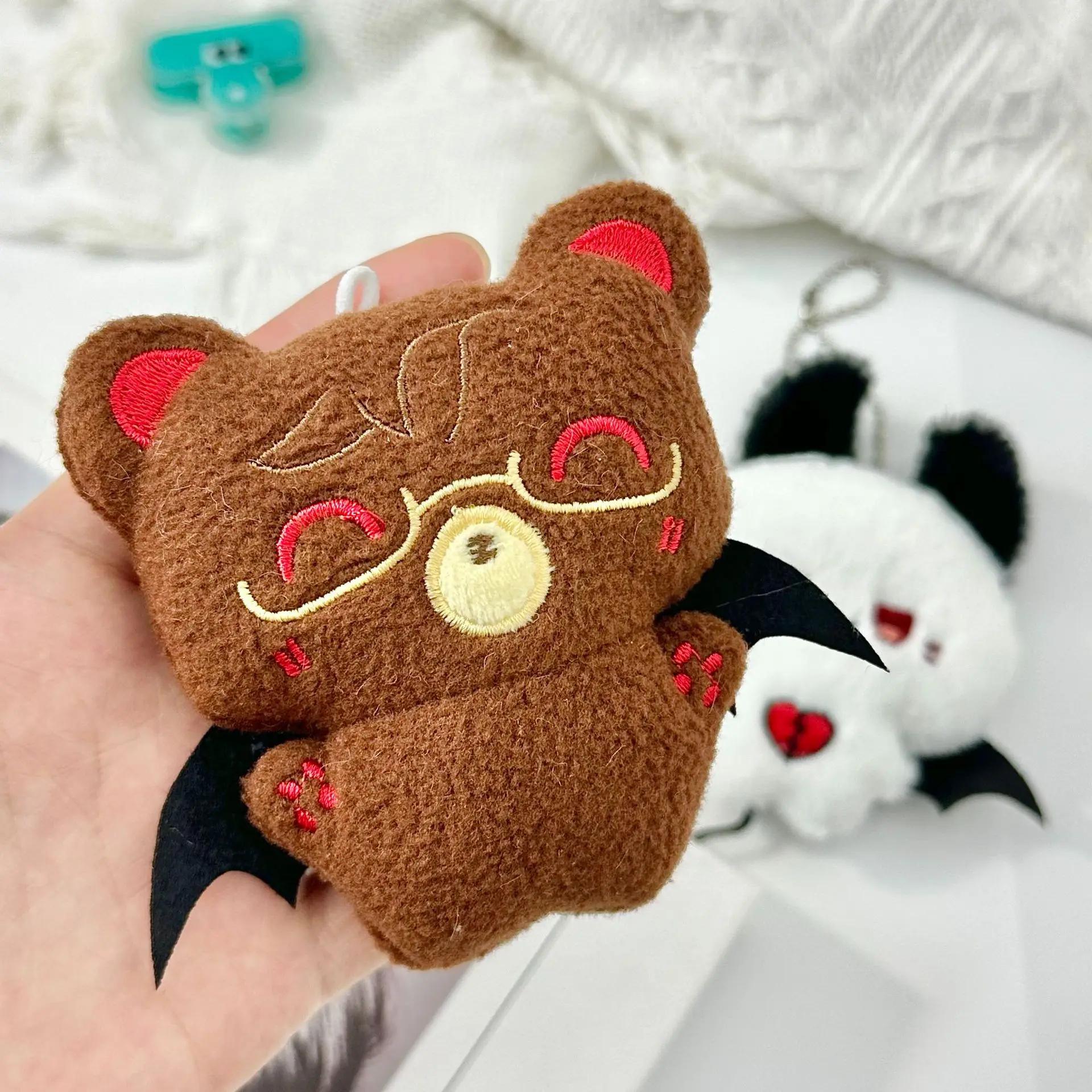 

Halloween Squeaky Keychain Gothic Cute Ghost Bear Bag Charm Accessory for Backpack Purse Bat Plush Keychain Kawaii Jewlery Gifts кавовий
