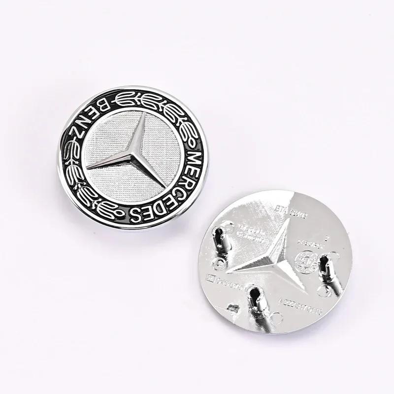 2025 Gorący 38mm 42mm 3 Piny ABS Emblemat Samochodowy Grill Przedni Krawędź Maski Odznaka na Maskę dla Mercedes Benz Stary Model Klasy C/E/S C200 E300 S4