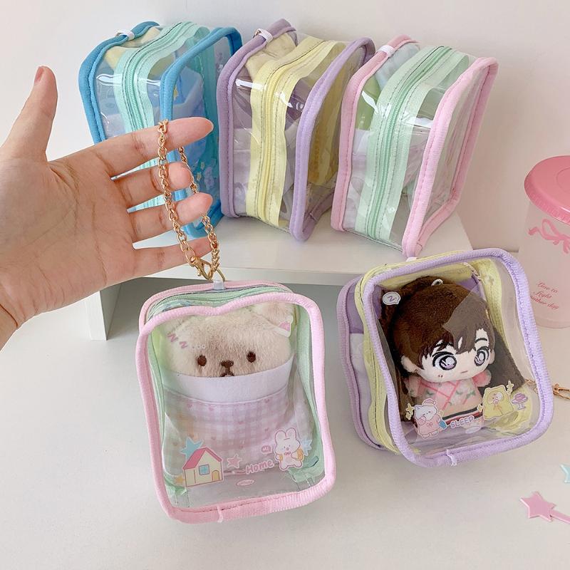 Transparent Cute Doll Storage Bags for Girls Bag Pendant Mini Room Original Design Home Storage 10cm Toys Organization 2025 New