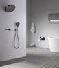 Bathroom Shower Faucet Set Brass Wall Mounted Thermostatic Rainfall style Shower Brush Gold /Gray Finished Three Functions