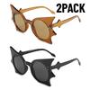 2PACK Unique Bat Shaped Sunglasses for Women Vintage Funny 90s Eyewear Fashion Novelty Goth Eyewear for Halloween Costume Party