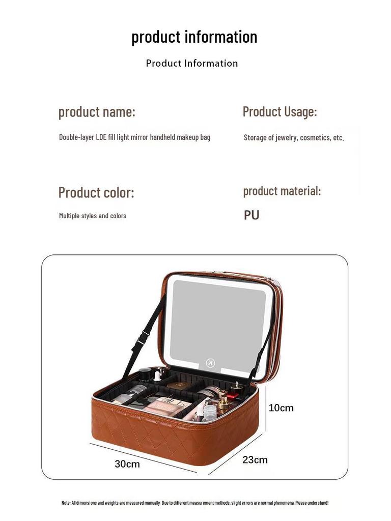 2025 High-Capacity LED Makeup Case: Portable Travel Bag with Mirror & Light