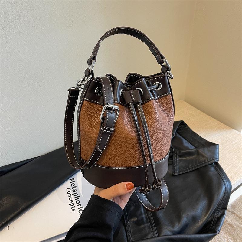 Autumn and winter new trendy fashion women's bags shoulder messenger bags girls bags casual contrasting color bucket bags