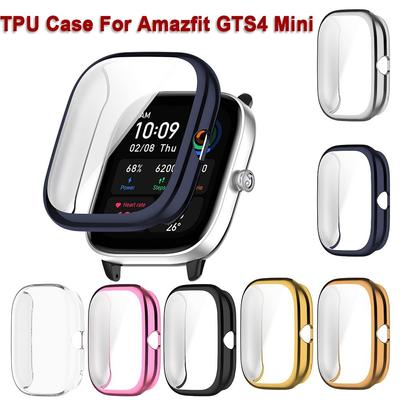 Plating TPU Protective Cover For Amazfit GTS4 Mini Case Full Coverage Protection Shell For Amazfit GTS4 Mini Screen Protector