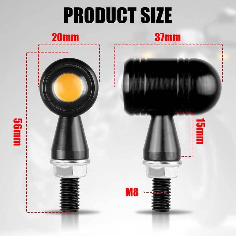2pcs Universal Motorcycle Turn Signal Work Light Retro Mini Led Lamp Indicator Flashing Light