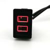 12V/24V Red Led Light Fit For Suzuki SX4 Swift Car Dual Interface Charger Adapter Socket QC3.0 USB Socket Adapter
