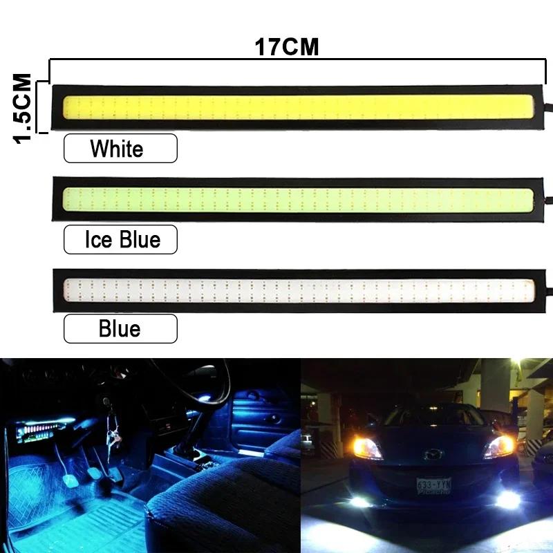 2PCS Super Bright 17CM LED COB Fog Bulbs – 12V 6500K Car DRL/Daytime Running Light Bar & Interior Styling Lamp