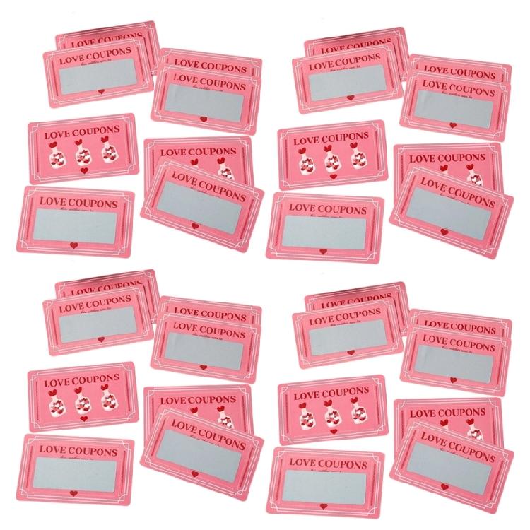 

100pcs Sentiment Reveal Cards Handmade Pink Valentine s Day Scratch Cards For Surprise Gift Party Supplies 1