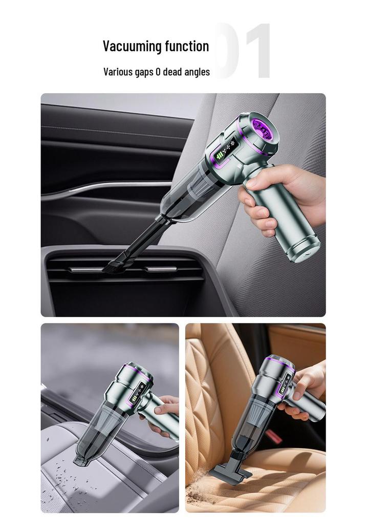 Portable Dual-Use Handheld Car Vacuum Cleaner with Strong Suction & Inflatable Function