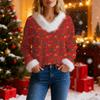 Women's Fashion Sweater Casual Long Sleeve Knit Pullover Printed Top