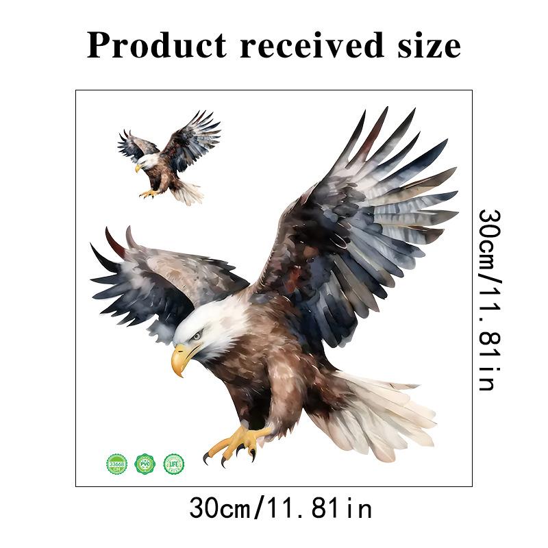 Eagle Wall Stickers for Kids Room Self-Adhesive Bald Eagle Decals for Bedroom Kindergarten Wardrobe Entrance Decor Removable Animal Wall Art Stickers