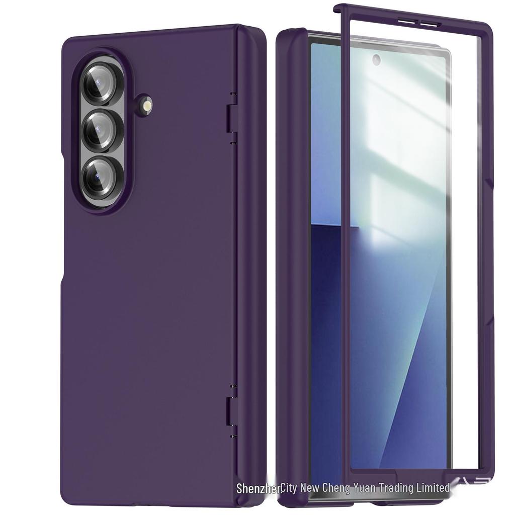 Funda plegable de eje medio para Samsung Z Fold7: Vidrio Templado Transparente, Protección Completa de la Bisagra