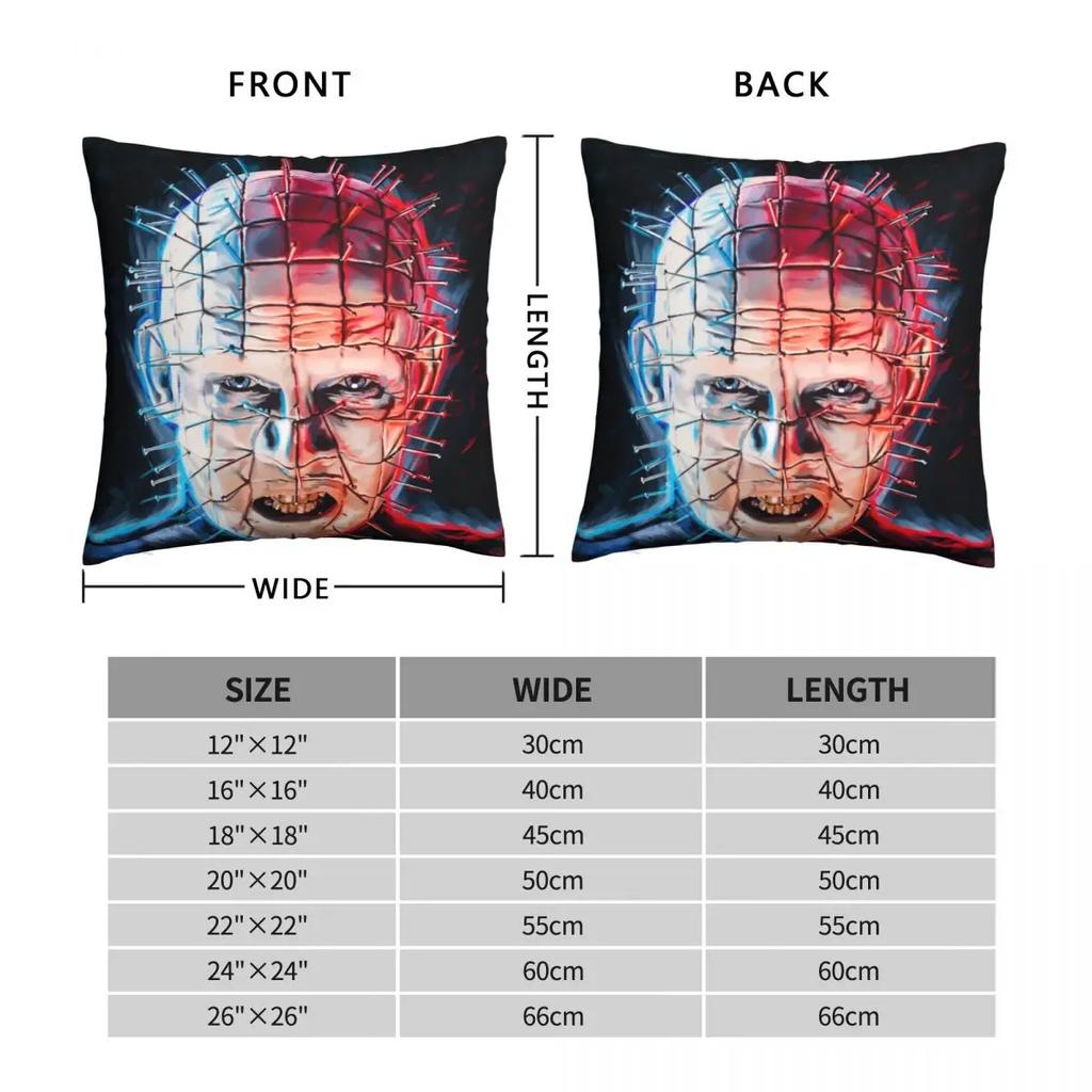 Pinhead Hellraiser Hellbound Pillowcase Printing Fabric Cushion Cover Halloween Horror Movie Throw Pillow Case Cover 45X45cm