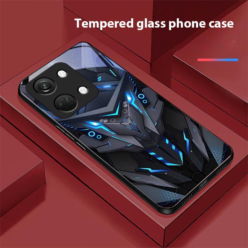 Creative Mech For OnePlus Nord 3 5 6T 7 Pro 8 12 10T Reno8 Lite 5G 10R Nord N30 Hard Shell Tempered Glass Phone Case Black
