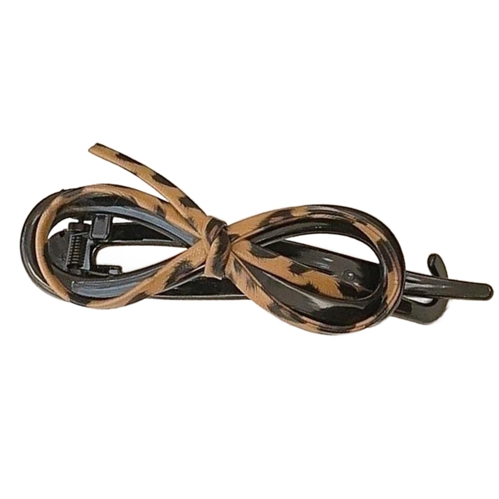 

Hair Claw Clip Girl Theme Hair Claw Clamp Leopard Print Bow Hair Holder Barrettes Strong Hold Hairpin for Girls леопардовый