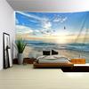 2D FlatA Large linen Tapestry Featuring a Beach Landscape Suitable for Home Decor No Installation Required