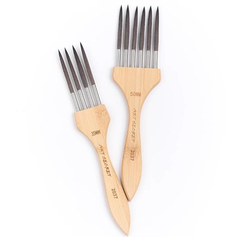 Pennelli da Pittura per Artisti a 4/6 Denti Pennelli per Pittura Pennello per Pittura Acrilica Pennelli da Pittura Multi-Dente per Pittura ad Acquerello Acrilico