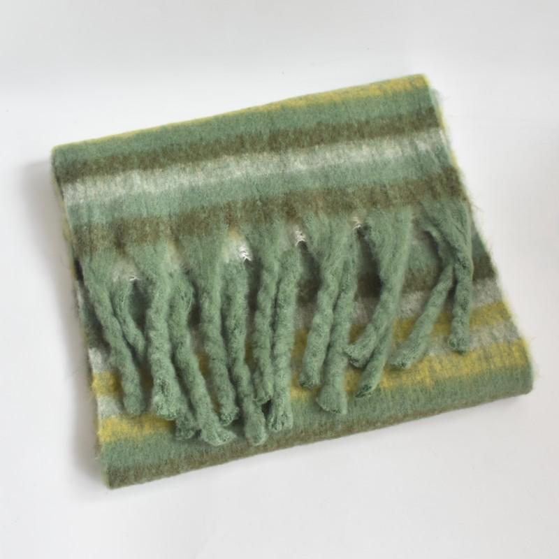 Striped Scarf Winter Girls Color Warm Bib Shawl Dual Use