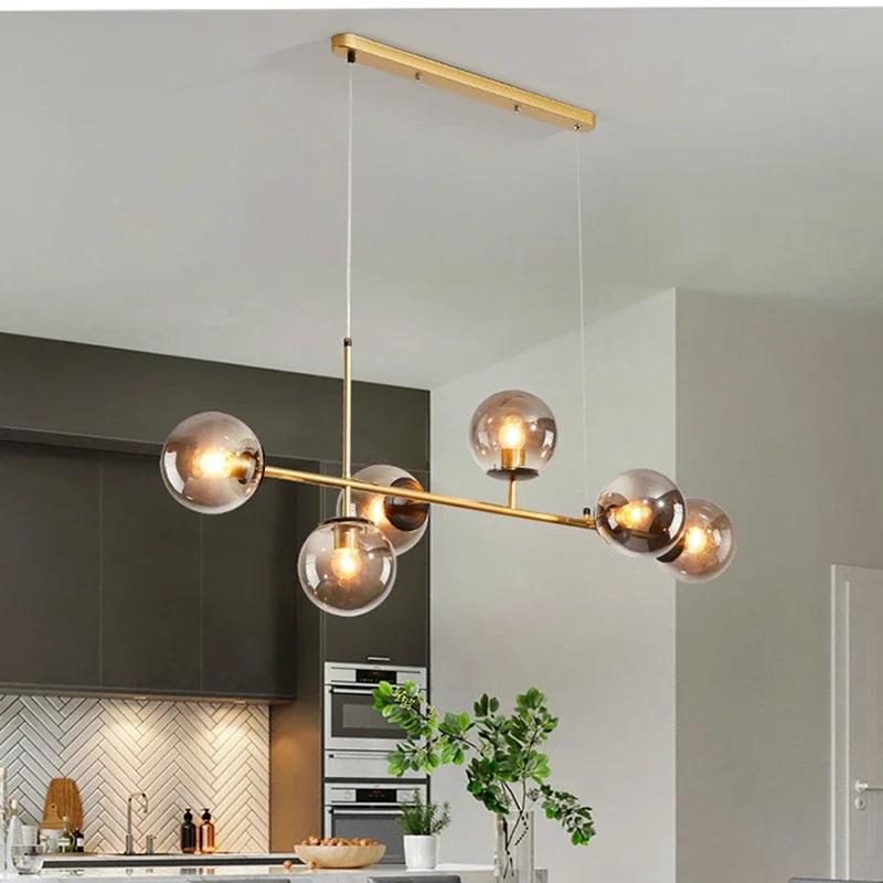 Glass Ball Lampshade Pendant Lights Loft Bar Lustre Kitchen Home Decoration Accessories Decor Living Room Hanging Lamp Fixture