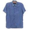 RRL Indigo Linen Open-Collar Work Shirt, Men's, Blue, Size M Tops M blueUsed