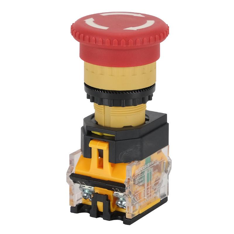 22mm Mushroom Head Emergency Stop & Reset Rotary Switch