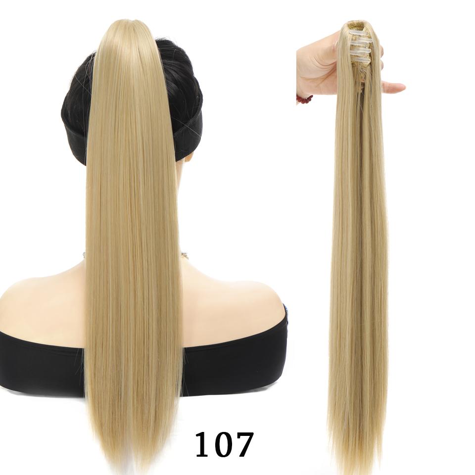 

Синтетические длинные прямые заколки для наращивания волос «конский хвост» 50 см, термостойкие волосы «конский хвост» для женщин, повседневная вечеринка