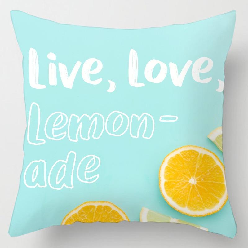 

Студенческая наволочка, офисная подушка для сна, квадратная подушка, лимонно-фруктовый узор, подушка для домашнего дивана 40x40cm