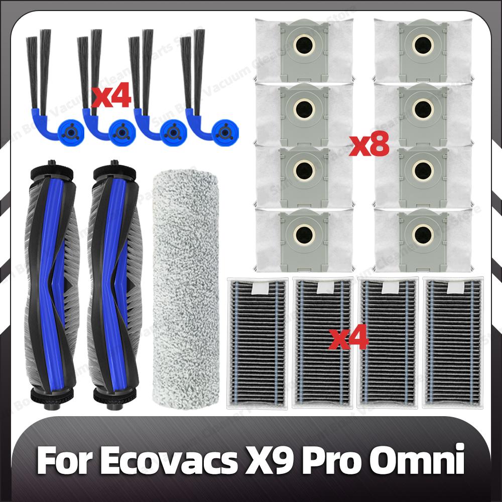 Kompatibel für Ecovacs X9 Pro Omni / YEEDI S16 PLUS Haupt-Seitenbürste HEPA-Filter Mopp-Rolle Staubbeutel Ersatzteile