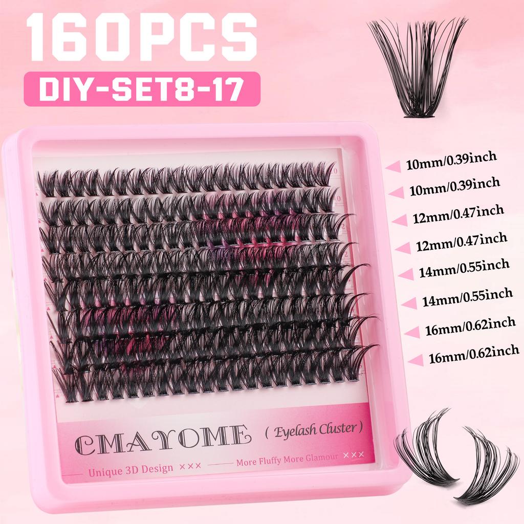 Diy Segmented Single Tuft Of Hair D Curve False Eyelashes 10-16Mm Thick Curled Eyelashes