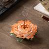 Simulated hand-squeezed peony flower porcelain flower ceramic thread incense seat incense insert tea ceremony desktop decorative