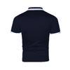 T-shirt Masculina de Verão com Retalhos, Camisa Polo Masculina Juvenil de Moda Esportiva de Manga Curta