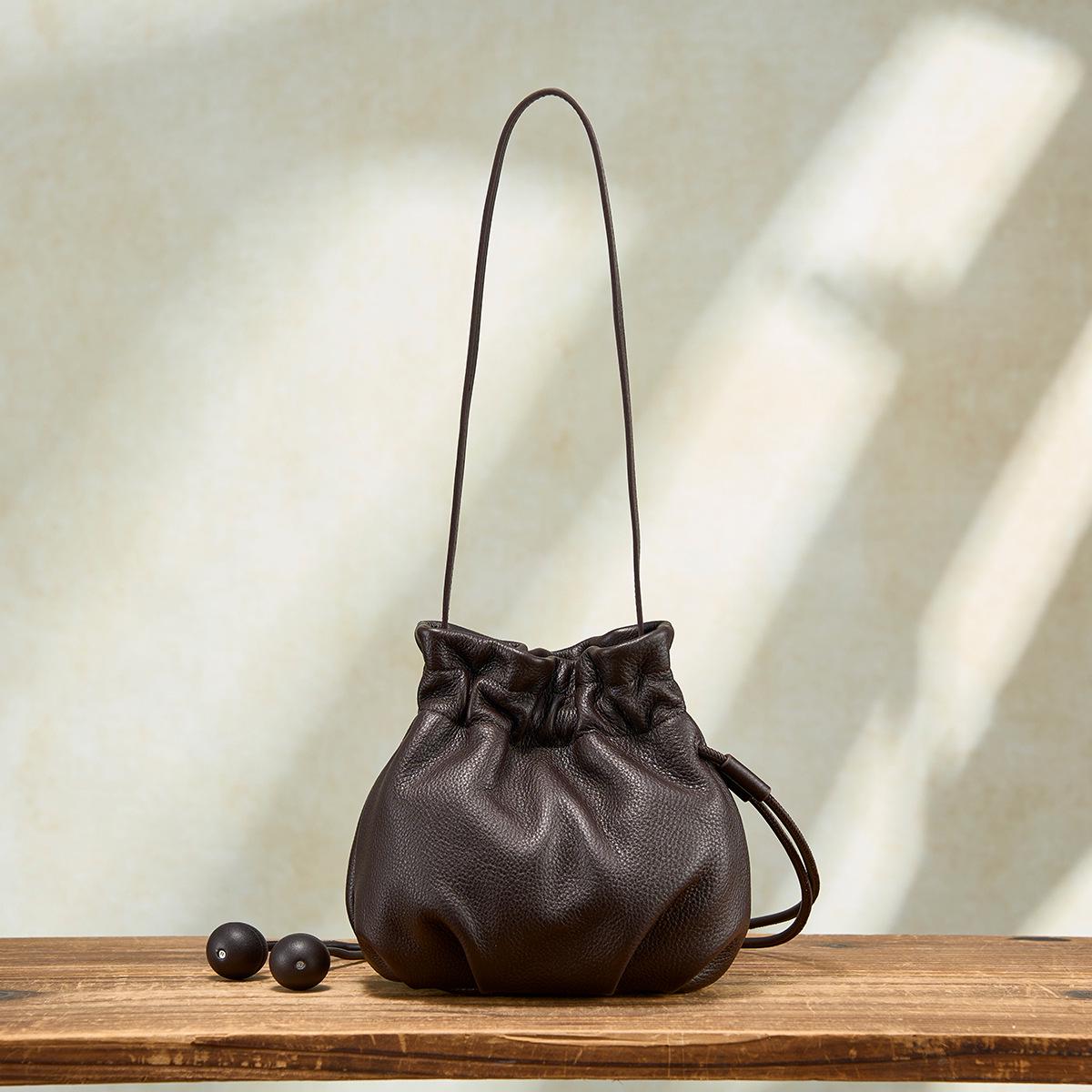 Korean Style Genuine Leather Cross-Body Bag