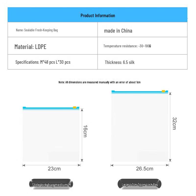 SP SAUCE Slider Zipper Food Storage Bags