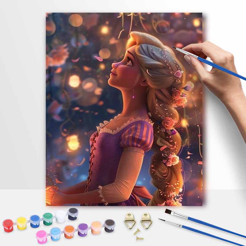 Disney Rapunzel oil painting handmade painting kit diy home room decoration gift 20x30cm