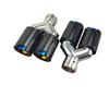 BMW Car Modification Carbon Fiber Dual/Quad Exhaust Pipe with M Logo - Y-Shaped Tailpipe