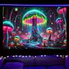Fluorescent Giant Mushroom Tapestry, Anime Psychedelic Art Wall Hanging For Gaming Room, Dorm Party Home Decor Aesthetic