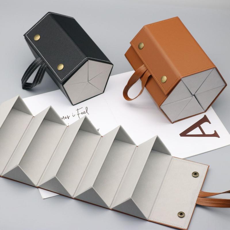 Pu Leather Foldable Sunglasses Organizer 2-6 Slots Soft Lining For Home Storage Travel Daily Use