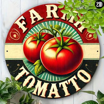 Metal Farmhouse Tomato Sign Vintage Wall Art Kitchen Decor Garden Home Office Bar Wall Hanging Reusable Aluminum Sign Rustic Home Decor